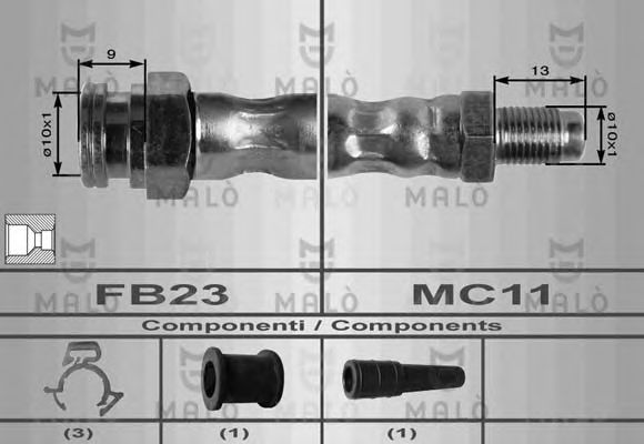 MALÒ 8411 Тормозной шланг для FIAT DUCATO (Фиат Дукато) MALÒ 8411 Тормозной шланг для FIAT DUCATO (Фиат Дукато)