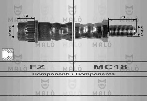 MALÒ 8422 Тормозной шланг для ALFA-ROMEO (Алфа-ромэо) MALÒ 8422 Тормозной шланг для ALFA-ROMEO (Алфа-ромэо)