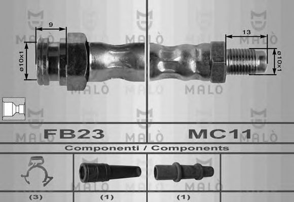 MALÒ 8431 Тормозной шланг для LANCIA (Лансиа/лянча) MALÒ 8431 Тормозной шланг для LANCIA (Лансиа/лянча)