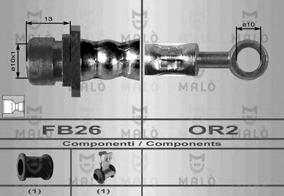 MALÒ 8476 Тормозной шланг для ROVER (Ровер) MALÒ 8476 Тормозной шланг для ROVER (Ровер)