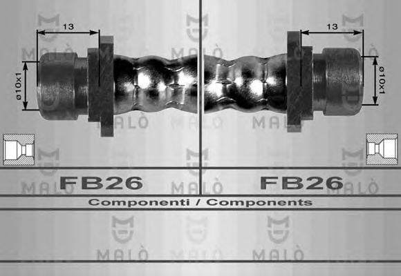 MALÒ 8477 Тормозной шланг для ROVER (Ровер) MALÒ 8477 Тормозной шланг для ROVER (Ровер)