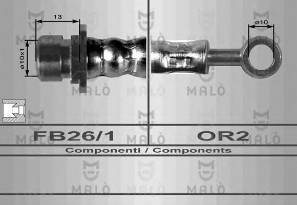 MALÒ 8478 Тормозной шланг для ROVER 400 (Ровер 400) MALÒ 8478 Тормозной шланг для ROVER 400 (Ровер 400)