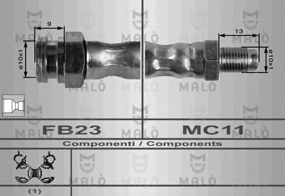 MALÒ 8517 Тормозной шланг для LANCIA (Лансиа/лянча) MALÒ 8517 Тормозной шланг для LANCIA (Лансиа/лянча)