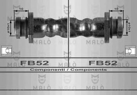 MALÒ 8952 Тормозной шланг для SUZUKI (Сузуки) MALÒ 8952 Тормозной шланг для SUZUKI (Сузуки)