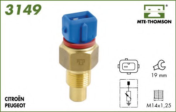 MTE-THOMSON 3149 Датчик, температура масла; Датчик, температура охлаждающей жидкости; Датчик, температура охлаждающей жидкости; Датчик, температура охлаждающей жидкости UFZ (ZPJ Z) для PEUGEOT 309 II (Пежо 309 2) MTE-THOMSON 3149 Датчик, температура масла; Датчик, температура охлаждающей жидкости; Датчик, температура охлаждающей жидкости; Датчик, температура охлаждающей жидкости UFZ (ZPJ Z) для PEUGEOT 309 II (Пежо 309 2)