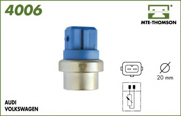 MTE-THOMSON 4006 Датчик, температура охлаждающей жидкости; Датчик, температура охлаждающей жидкости; Датчик, температура охлаждающей жидкости для AUDI 90 (Ауди 90) MTE-THOMSON 4006 Датчик, температура охлаждающей жидкости; Датчик, температура охлаждающей жидкости; Датчик, температура охлаждающей жидкости для AUDI 90 (Ауди 90)