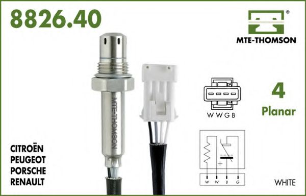 MTE-THOMSON 8826.40.125 Лямбда-зонд для PEUGEOT 407 (Пежо 407) MTE-THOMSON 8826.40.125 Лямбда-зонд для PEUGEOT 407 (Пежо 407)