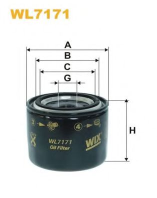 WIX FILTERS WL7171 Масляный фильтр для MITSUBISHI CHALLENGER (Митсубиши/митсубиси Чаллэнгэр) WIX FILTERS WL7171 Масляный фильтр для MITSUBISHI CHALLENGER (Митсубиши/митсубиси Чаллэнгэр)