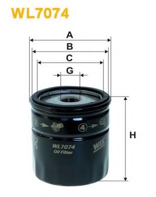 WIX FILTERS WL7074 Масляный фильтр для ROVER (Ровер) WIX FILTERS WL7074 Масляный фильтр для ROVER (Ровер)