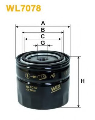 WIX FILTERS WL7078 Масляный фильтр для FORD GRANADA (Форд Гранада) WIX FILTERS WL7078 Масляный фильтр для FORD GRANADA (Форд Гранада)