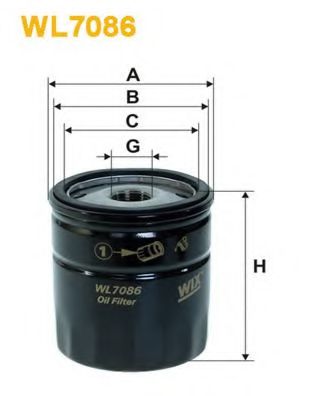 WIX FILTERS WL7086 Масляный фильтр для PEUGEOT 205 II (Пежо 205 2) WIX FILTERS WL7086 Масляный фильтр для PEUGEOT 205 II (Пежо 205 2)