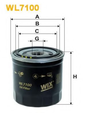 WIX FILTERS WL7100 Масляный фильтр для PEUGEOT 305 II (Пежо 305 2) WIX FILTERS WL7100 Масляный фильтр для PEUGEOT 305 II (Пежо 305 2)