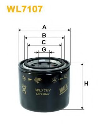 WIX FILTERS WL7107 Масляный фильтр для SUBARU (Субару) WIX FILTERS WL7107 Масляный фильтр для SUBARU (Субару)