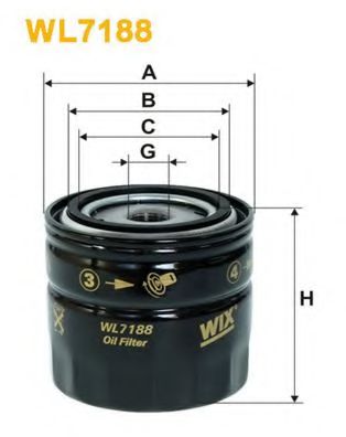 WIX FILTERS WL7188 Масляный фильтр для JEEP (Джип) WIX FILTERS WL7188 Масляный фильтр для JEEP (Джип)