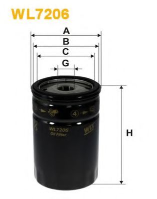 WIX FILTERS WL7206 Масляный фильтр для JEEP (Джип) WIX FILTERS WL7206 Масляный фильтр для JEEP (Джип)