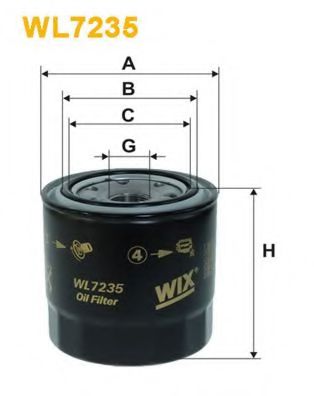WIX FILTERS WL7235 Масляный фильтр для TOYOTA AVENSIS (Тойота/тоета Авенсис) WIX FILTERS WL7235 Масляный фильтр для TOYOTA AVENSIS (Тойота/тоета Авенсис)