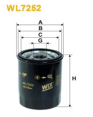WIX FILTERS WL7252 Масляный фильтр для FIAT 500 C (Фиат 500 c) WIX FILTERS WL7252 Масляный фильтр для FIAT 500 C (Фиат 500 c)