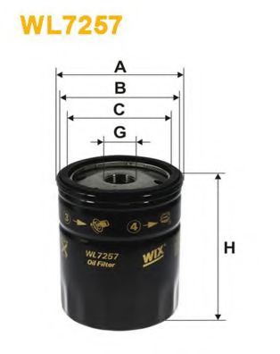 WIX FILTERS WL7257 Масляный фильтр для SEAT AROSA (Сеат Ароса) WIX FILTERS WL7257 Масляный фильтр для SEAT AROSA (Сеат Ароса)