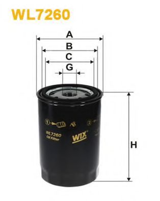 WIX FILTERS WL7260 Масляный фильтр для VOLKSWAGEN SHARAN (Фольксваген Шаран) WIX FILTERS WL7260 Масляный фильтр для VOLKSWAGEN SHARAN (Фольксваген Шаран)