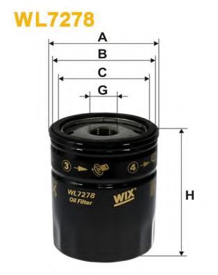 WIX FILTERS WL7278 Масляный фильтр для ROVER 400 (Ровер 400) WIX FILTERS WL7278 Масляный фильтр для ROVER 400 (Ровер 400)