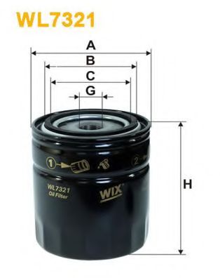 WIX FILTERS WL7321 Масляный фильтр для VOLKSWAGEN (Фольксваген) WIX FILTERS WL7321 Масляный фильтр для VOLKSWAGEN (Фольксваген)