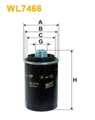 WIX FILTERS WL7466 Масляный фильтр для AUDI TT (Ауди Тт) WIX FILTERS WL7466 Масляный фильтр для AUDI TT (Ауди Тт)