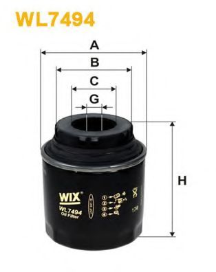 WIX FILTERS WL7494 Масляный фильтр для VOLKSWAGEN TIGUAN (Фольксваген Тигуан) WIX FILTERS WL7494 Масляный фильтр для VOLKSWAGEN TIGUAN (Фольксваген Тигуан)