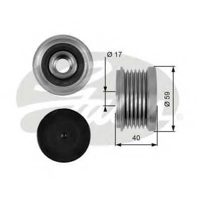 GATES OAP7097 Механизм свободного хода генератора для IVECO DAILY VI (Ивеко Даилъ vи)