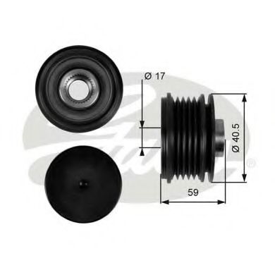 GATES OAP7107 Механизм свободного хода генератора для RENAULT LOGAN EXPRESS (Рено Логан экспрес) GATES OAP7107 Механизм свободного хода генератора для RENAULT LOGAN EXPRESS (Рено Логан экспрес)