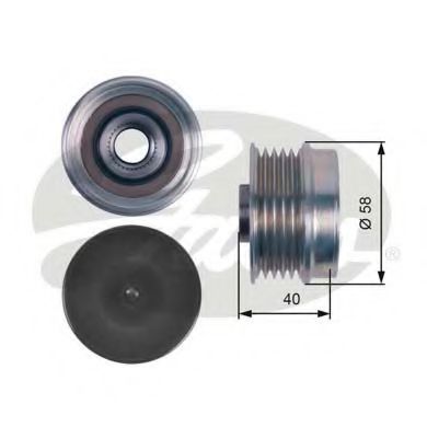 GATES OAP7132 Механизм свободного хода генератора для FIAT 500 (Фиат 500) GATES OAP7132 Механизм свободного хода генератора для FIAT 500 (Фиат 500)