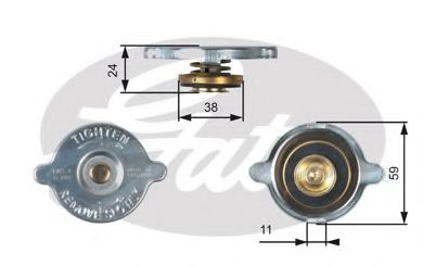 GATES RC106 Крышка, радиатор 