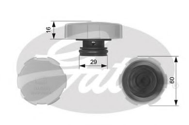 GATES RC231 Крышка, резервуар охлаждающей жидкости для CADILLAC BLS (Кадилак Блс) GATES RC231 Крышка, резервуар охлаждающей жидкости для CADILLAC BLS (Кадилак Блс)