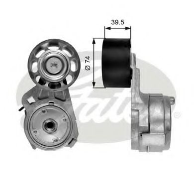 GATES T38582 Натяжитель ремня, клиновой зубча для MERCEDES-BENZ AXOR 2 (Мэрcэдэс-бэнз Аxор 2)