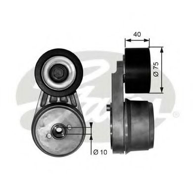 GATES T38642 Натяжитель ремня, клиновой зубча для MERCEDES-BENZ AXOR 2 (Мэрcэдэс-бэнз Аxор 2)