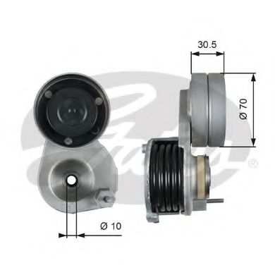 GATES T38664 Натяжитель ремня, клиновой зубча для DAF CF 85 (Даф Cф 85) GATES T38664 Натяжитель ремня, клиновой зубча для DAF CF 85 (Даф Cф 85)