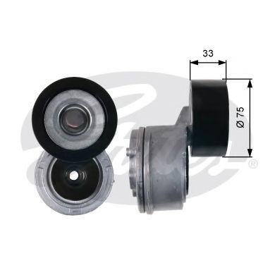 GATES T39206 Натяжитель ремня, клиновой зубча для MERCEDES-BENZ AXOR 2 (Мэрcэдэс-бэнз Аxор 2)