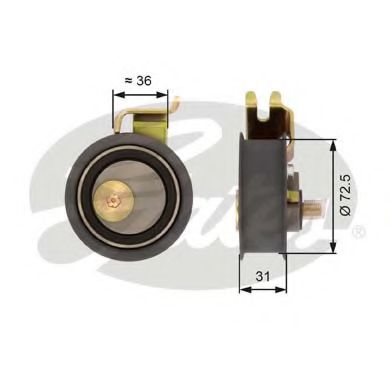 GATES T43016 Натяжной ролик, ремень ГРМ для VOLKSWAGEN NOVO FUSCA (Фольксваген Ноvо фусcа) GATES T43016 Натяжной ролик, ремень ГРМ для VOLKSWAGEN NOVO FUSCA (Фольксваген Ноvо фусcа)