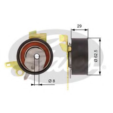 GATES T43022 Натяжной ролик, ремень ГРМ для PEUGEOT 407 (Пежо 407) GATES T43022 Натяжной ролик, ремень ГРМ для PEUGEOT 407 (Пежо 407)