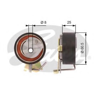 GATES T43023 Натяжной ролик, ремень ГРМ для PEUGEOT 207 (Пежо 207) GATES T43023 Натяжной ролик, ремень ГРМ для PEUGEOT 207 (Пежо 207)