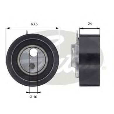 GATES T43049 Паразитный Ведущий ролик, зубчатый ремень для VOLKSWAGEN T4 MULTIVAN (Фольксваген Т4 мултиvан) GATES T43049 Паразитный Ведущий ролик, зубчатый ремень для VOLKSWAGEN T4 MULTIVAN (Фольксваген Т4 мултиvан)