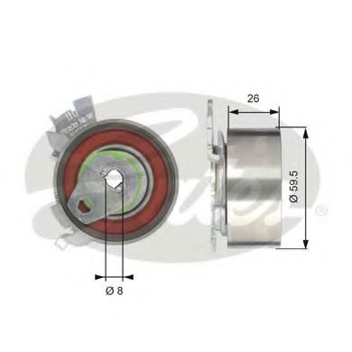 GATES T43106 Натяжной ролик, ремень ГРМ для CHEVROLET CAPTIVA (Шевроле Каптива) GATES T43106 Натяжной ролик, ремень ГРМ для CHEVROLET CAPTIVA (Шевроле Каптива)
