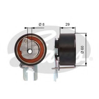 GATES T43158 Натяжной ролик, ремень ГРМ для CITROëN (Cитроëн) GATES T43158 Натяжной ролик, ремень ГРМ для CITROëN (Cитроëн)