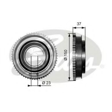 GATES TVD1053 Ременный шкив, коленчатый вал для FIAT 500 C (Фиат 500 c) GATES TVD1053 Ременный шкив, коленчатый вал для FIAT 500 C (Фиат 500 c)