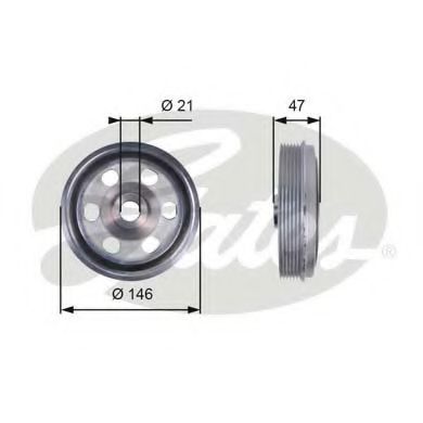 GATES TVD1082 Ременный шкив, коленчатый вал для FIAT (Фиат) GATES TVD1082 Ременный шкив, коленчатый вал для FIAT (Фиат)