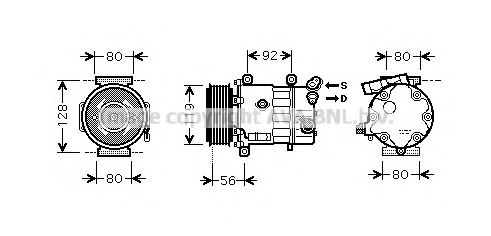 PRASCO CNAK255 Компрессор, кондиционер для PEUGEOT 207 (Пежо 207) PRASCO CNAK255 Компрессор, кондиционер для PEUGEOT 207 (Пежо 207)
