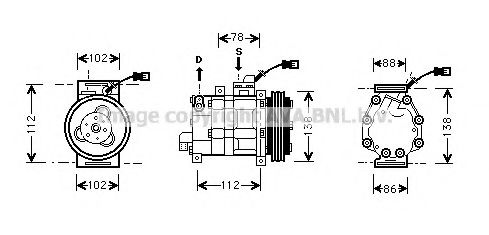 PRASCO HDK008 Компрессор, кондиционер для ROVER 400 (Ровер 400) PRASCO HDK008 Компрессор, кондиционер для ROVER 400 (Ровер 400)