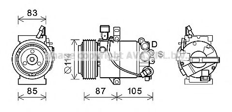 PRASCO HYK355 Компрессор, кондиционер для HYUNDAI FLUIDIC ELANTRA (Хендай Флуидиc элантра) PRASCO HYK355 Компрессор, кондиционер для HYUNDAI FLUIDIC ELANTRA (Хендай Флуидиc элантра)