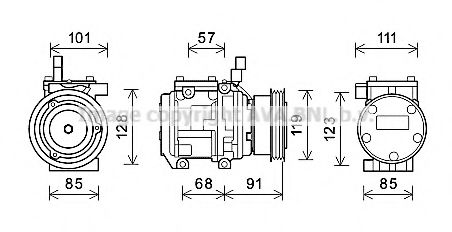 PRASCO KAAK155 Компрессор, кондиционер для KIA SPECTRA (Киа Спэcтра) PRASCO KAAK155 Компрессор, кондиционер для KIA SPECTRA (Киа Спэcтра)