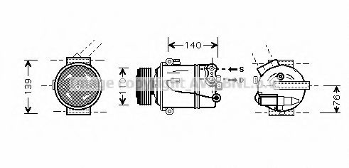 PRASCO OLK410 Компрессор, кондиционер для OPEL (Опель) PRASCO OLK410 Компрессор, кондиционер для OPEL (Опель)
