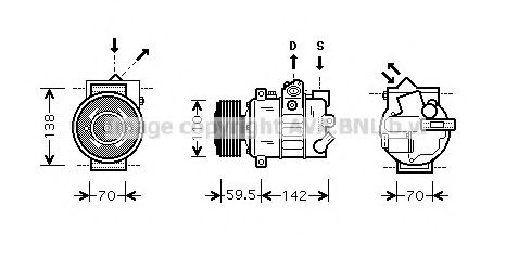 PRASCO VWAK220 Компрессор, кондиционер для SEAT LEON (Сеат Леон) PRASCO VWAK220 Компрессор, кондиционер для SEAT LEON (Сеат Леон)